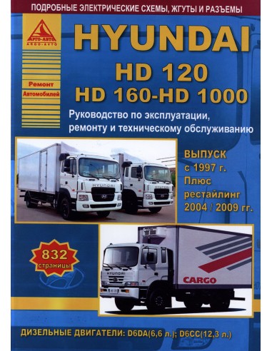 Hyundai HD120 / HD160 / HD1000 c 1997 г., рестайл. 2004/2009 г.Руководство по экспл.,ремонту и ТО.(Атлас)