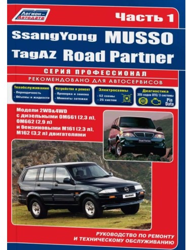 SsangYong Musso / TagAZ Road Partner (2 тома) вкл.рестайлинг.Руководство по ремонту и тех.обслуживанию.(Легион)