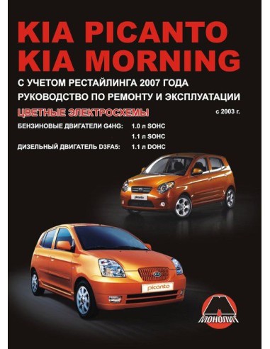 Kia Picanto/Kia Morning с 2003 г.Руководство по ремонту,инструкция по экспл.(Монолит) 