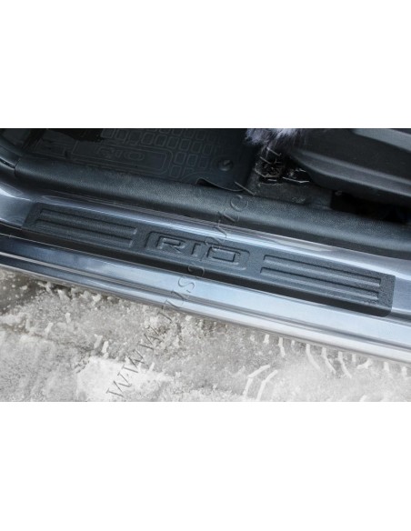 Накладки на внутренние пороги дверей Вариант 1 (4 шт) Rio III рестайлинг 2015-2016 (седан) .Русская Артель