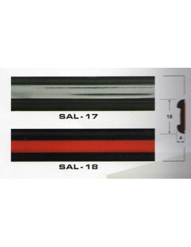 Молдинг автомобильный SAL/17 (18х4 мм.)(цена за 1 метр)