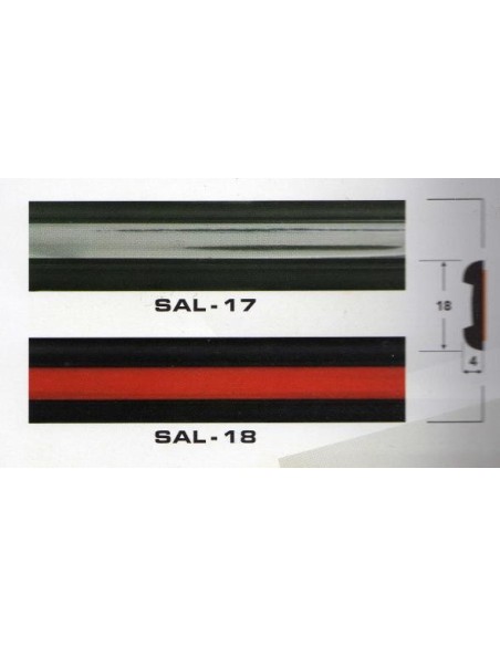 Молдинг автомобильный SAL/17 (18х4 мм.)(цена за 1 метр)